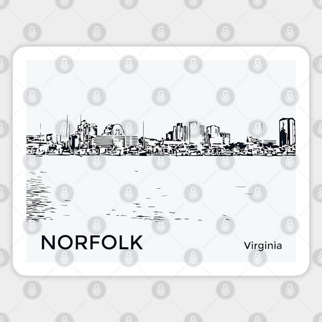 Norfolk Virginia Sticker by Lakeric